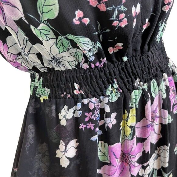 Great Jones Navy Floral Halter Maxi Dress Pockets Women's Size Medium - Picture 3 of 15